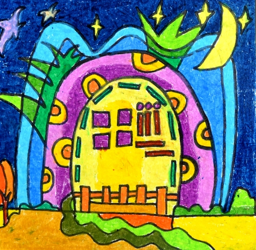 现代建筑/少儿绘画作品/儿童画/网络美术馆_中国少儿