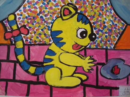 馋嘴的小猫/少儿绘画作品/儿童画/网络美术馆_中国少儿美术教育网