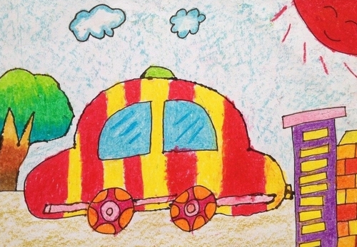 我的小汽车/少儿绘画作品/儿童画/网络美术馆_中国少儿美术教育网