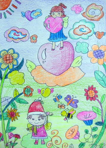 《爱心小天使》/少儿绘画作品/儿童画/网络美术馆