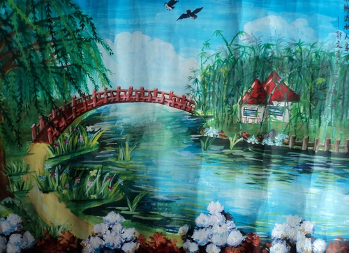 《小桥流水人家》/少儿绘画作品/儿童画/网络美术馆_中国少儿美术教育