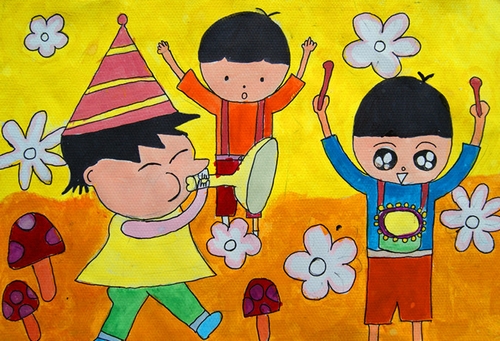 《我们的节日》/少儿绘画作品/儿童画/网络美术馆