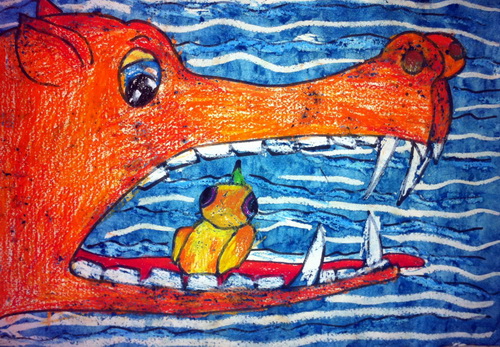大嘴怪/少儿绘画作品/儿童画/网络美术馆_中国少儿