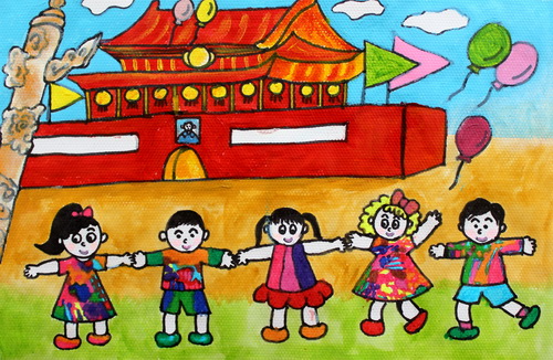 我爱北京天安门/少儿绘画作品/儿童画/网络美术馆_中国少儿美术教育网