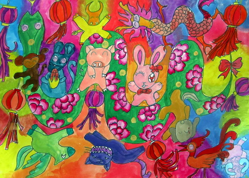 十二生肖/少儿绘画作品/儿童画/网络美术馆_中国少儿美术教育网