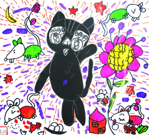《猫和老鼠》/少儿绘画作品/儿童画/网络美术馆_中国