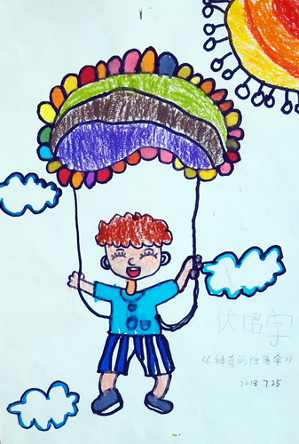 《神奇的降落伞》/少儿绘画作品/儿童画/网络美术馆