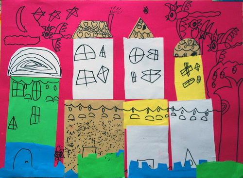 高楼大厦/少儿绘画作品/儿童画/网络美术馆_中国少儿