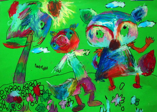 狐狸化妆舞会/少儿绘画作品/儿童画/网络美术馆_中国少儿美术教育网
