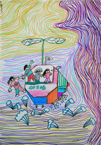 船儿出航/少儿绘画作品/儿童画/网络美术馆_中国少儿