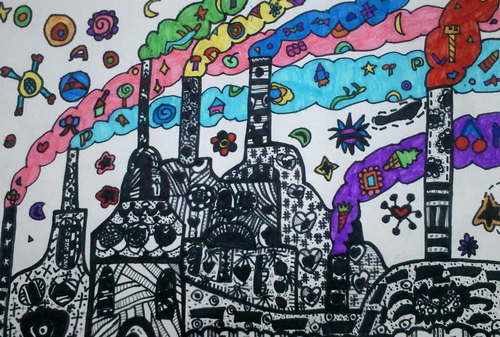 环保工厂,色彩家园/少儿绘画作品/儿童画/网络美术馆_中国少儿美术