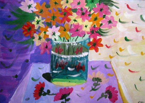 《娇艳的花》/少儿绘画作品/儿童画/网络美术馆_中国少儿美术教育网