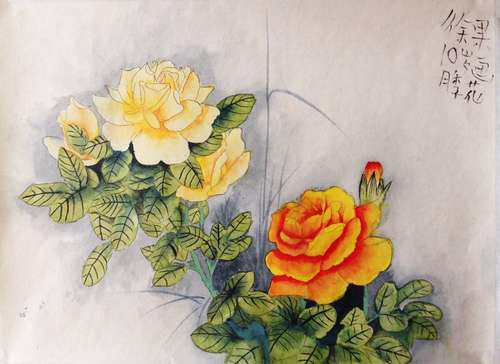 月季花/少儿绘画作品/儿童画/网络美术馆_中国少儿