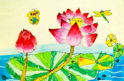 荷花/少儿绘画作品/儿童画/网络美术馆_中国少儿美术教育网