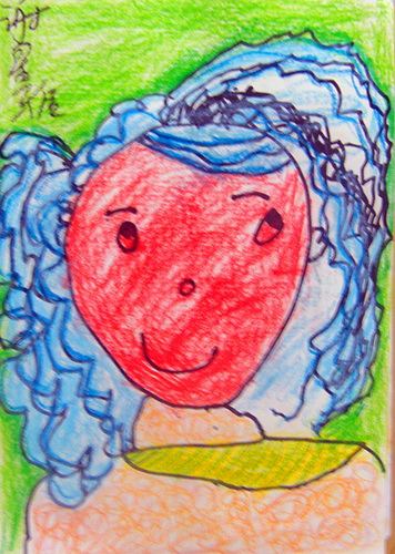 妈妈的卷<em>头发</em>/<em>少儿</em>绘画作品/儿童画/网络美术馆