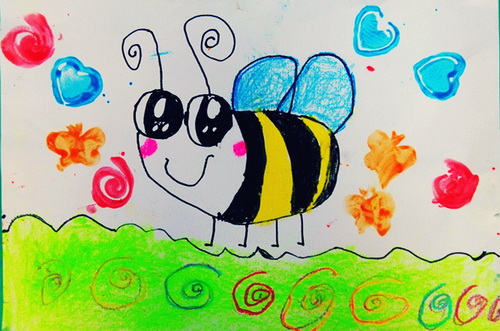 勤劳的小蜜蜂/少儿绘画作品/儿童画/网络美术馆_中国少儿美术教育网