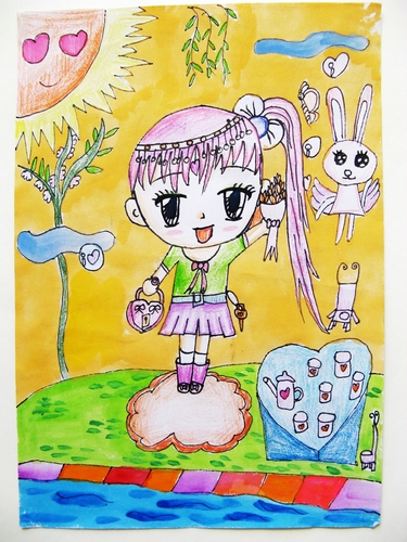 寻找春天/少儿绘画作品/儿童画/网络美术馆_中国少儿