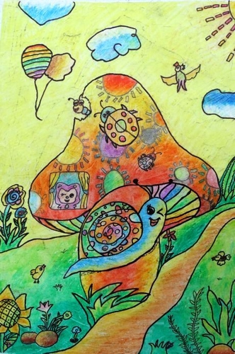 蜗牛/少儿绘画作品/儿童画/网络美术馆_中国少儿美术教育网