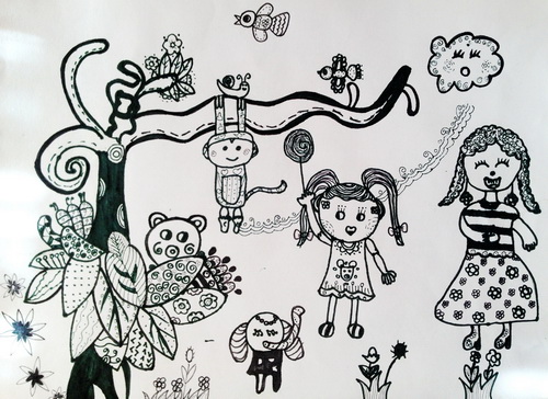 少儿书画作品-动物园/儿童书画作品动物园欣赏_中国少儿美术教育网