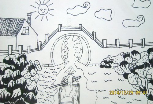 少儿书画作品-江南水乡/儿童书画作品江南水乡欣赏_中国少儿美术教育