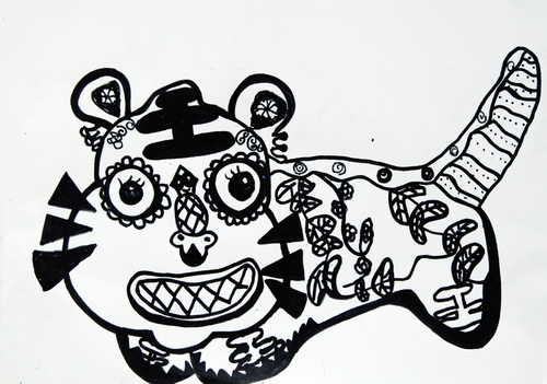 少儿书画作品-《布老虎》/儿童书画作品《布老虎》欣赏_中国少儿美术