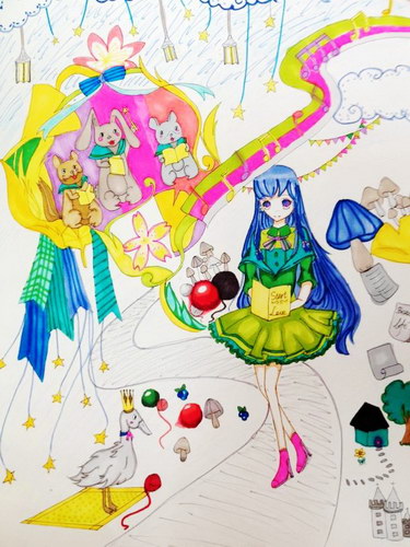 主页 网络美术馆 作品名称:儿童画 作者姓名: 洪子淇 作者年龄:岁