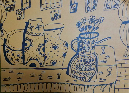 少儿书画作品-陶罐/儿童书画作品陶罐欣赏_中国少儿