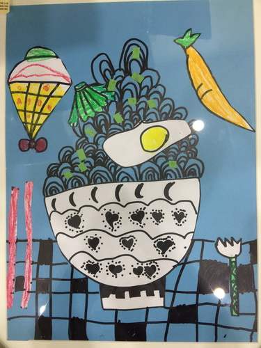 少儿书画作品-《面条》/儿童书画作品《面条》欣赏_中国少儿美术教育