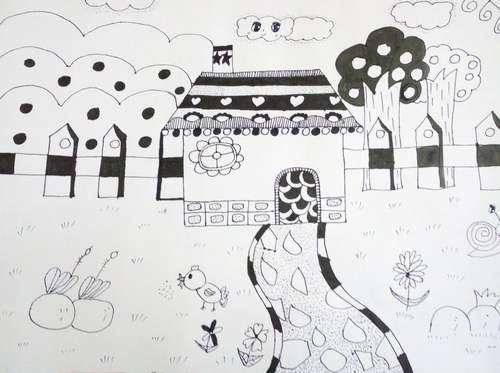 少儿书画作品-小房子/儿童书画作品小房子欣赏_中国少儿美术教育网
