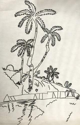 少儿书画作品-椰子树/儿童书画作品椰子树欣赏_中国少儿美术教育网