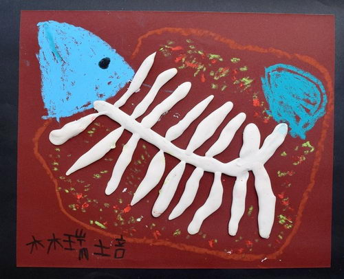 少儿书画作品《鱼骨头/儿童书画作品《鱼骨头》欣赏_中国少儿美术