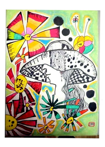 少儿书画作品-《淑女的帽子》/儿童书画作品《淑女的帽子》欣赏_中国