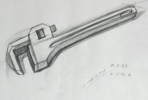 素描静物扳手