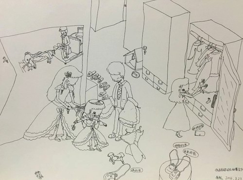 少儿书画作品-化妆舞会/儿童书画作品化妆舞会欣赏